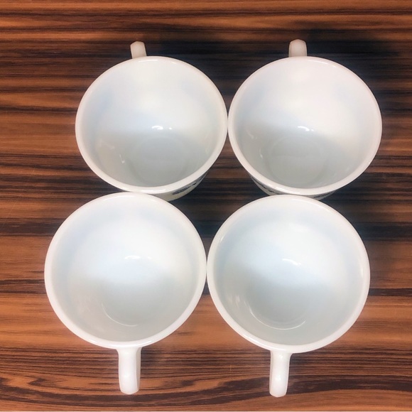 Vintage Pyrex Old Town Blue (Corelle) by CORNING 4 Flat Bottom Coffee/Tea Cups - Picture 3 of 8